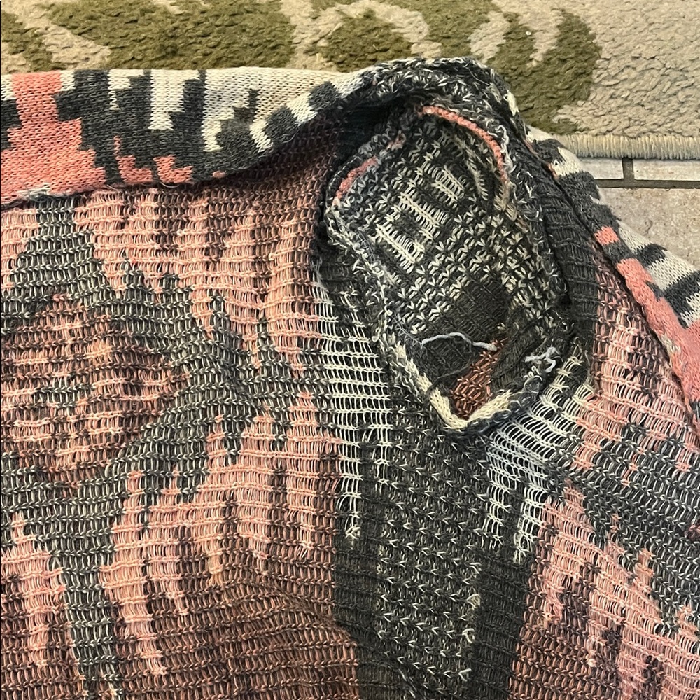 Aztec Patterned Open Front Cardigan - Picture 4 of 6